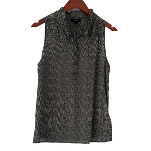 Black and White Sleeveless Top